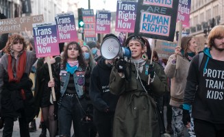 a protest for trans rights in the United Kingdom